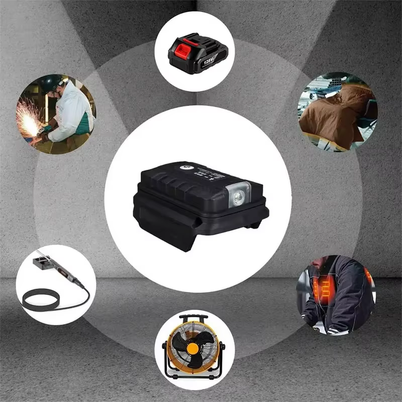 Adaptateur lampe de travail LED pour batterie Li-on Makita 14.4V/18V BL1830 BL1430 BL1850 convertiss