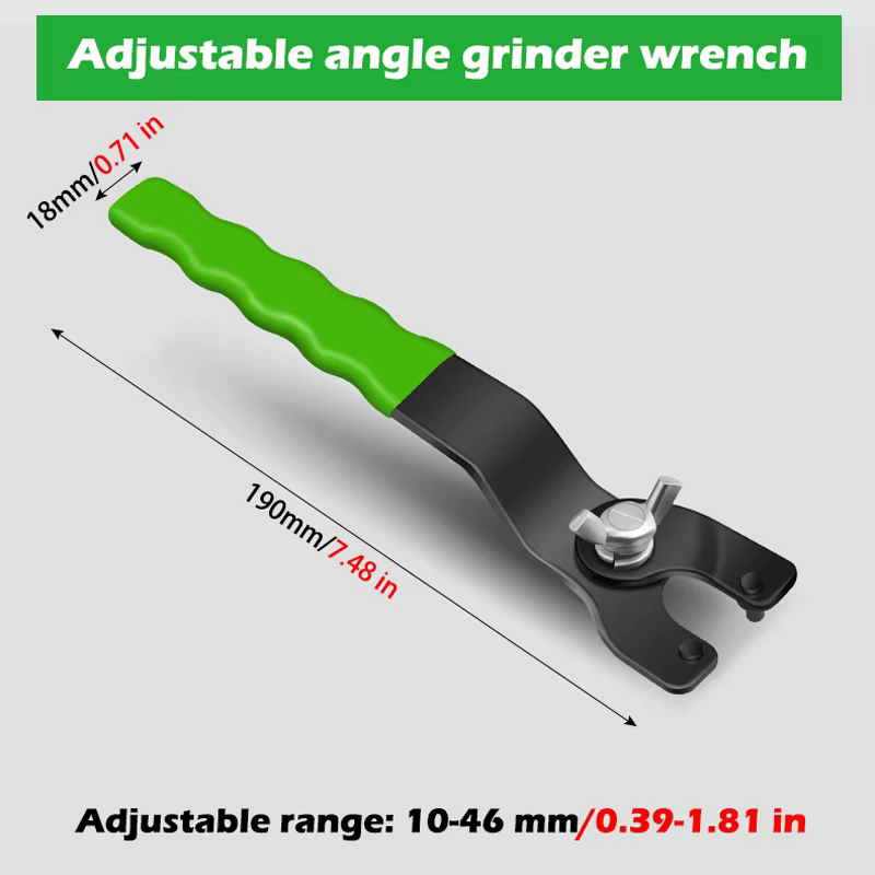 Clé de démontage pour meuleuse d'angle réglable 10-46 mm, clés dynamométriques avec poignée en caout