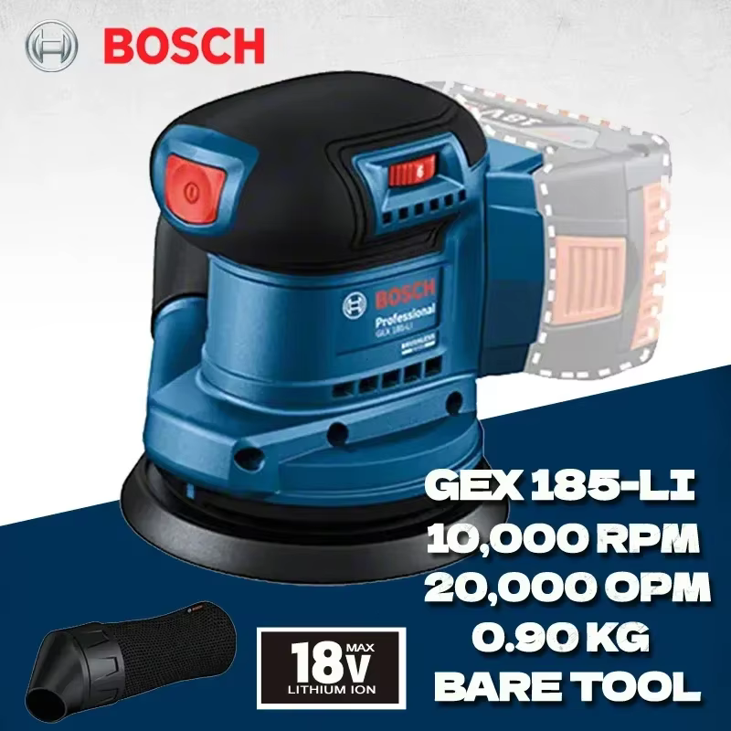 Ponceuse orbitale portative Bosch GEX 185-LI pour le ponçage régulier en menuiserie et les besoins d