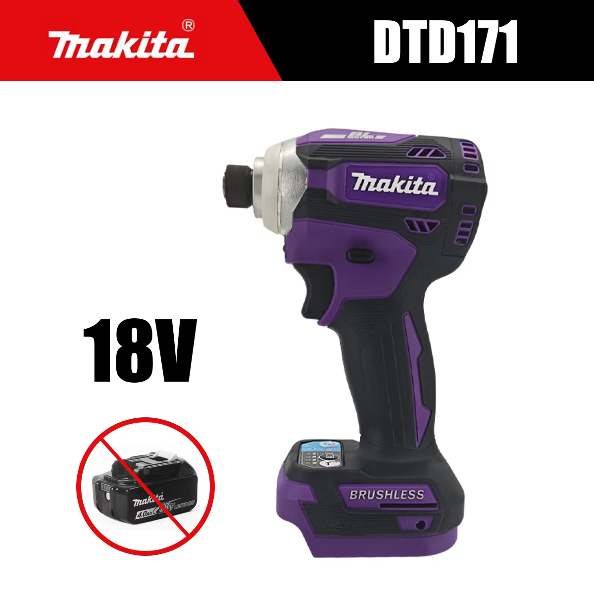 Perceuse-visseuse électrique sans fil Makita DTD171 multicolore, compacte, rechargeable, outil de br