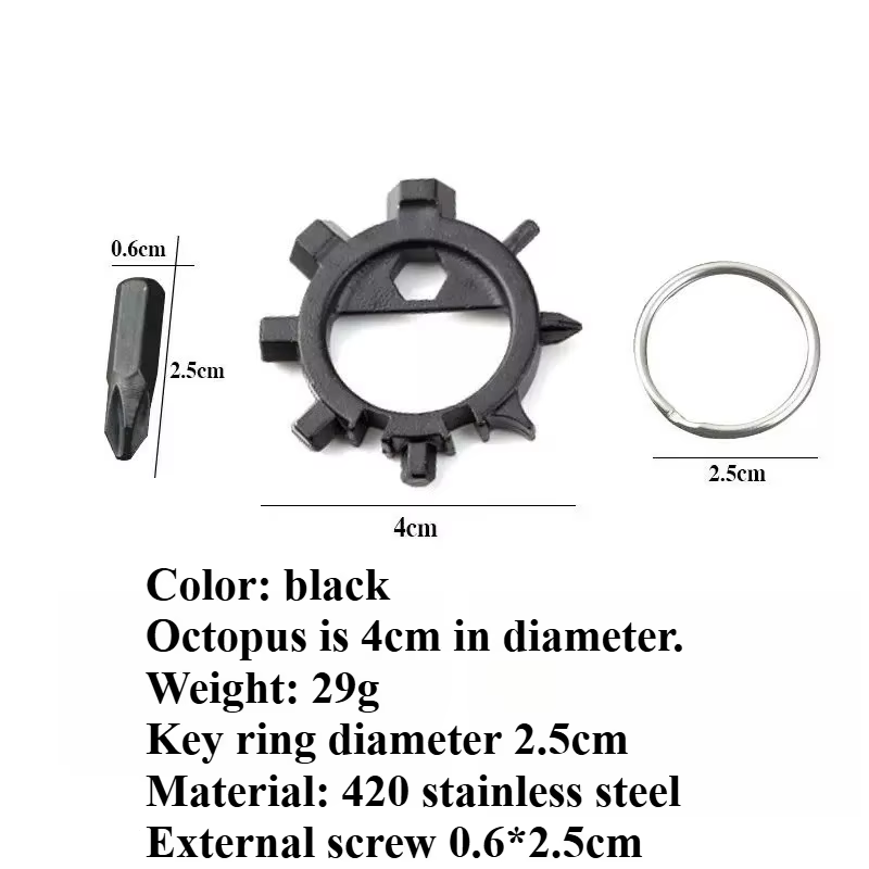 Outil multifonctionnel portable, outil de réparation de vélo Octopus 12 fonctions