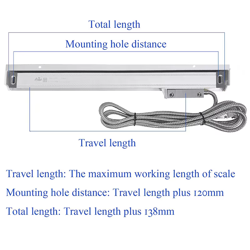 Lecture numérique multilingue HXX 2 axes, ensemble DRO LCD 3 axes et échelle linéaire en verre, règl