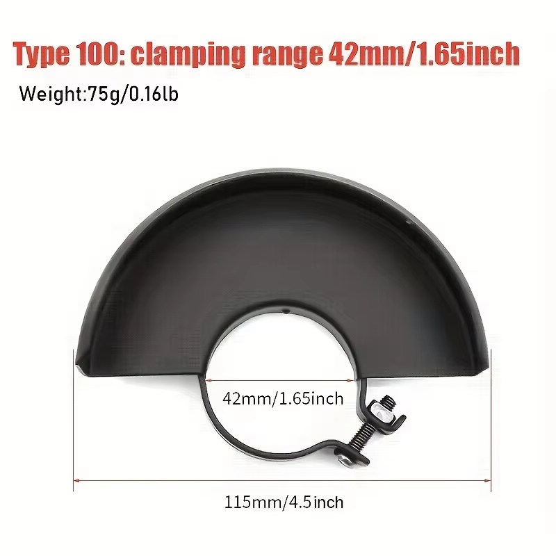 Meuleuse d'angle noire 4.5/5 pouces, protection de sécurité en métal, couverture de roue pour meuleu