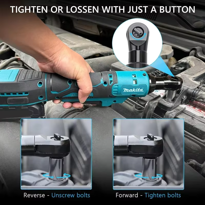 Clé à cliquet sans fil MAKITA DWR180Z 18V LXT, entraînement de 6,35 mm, 800 tr/min, 47,5 N·m, clé à 