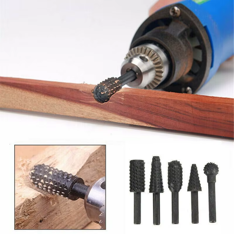 1/4 ''5 pièces jeu de forets outils de coupe pour couteau à bois outil de sculpture sur bois menuise