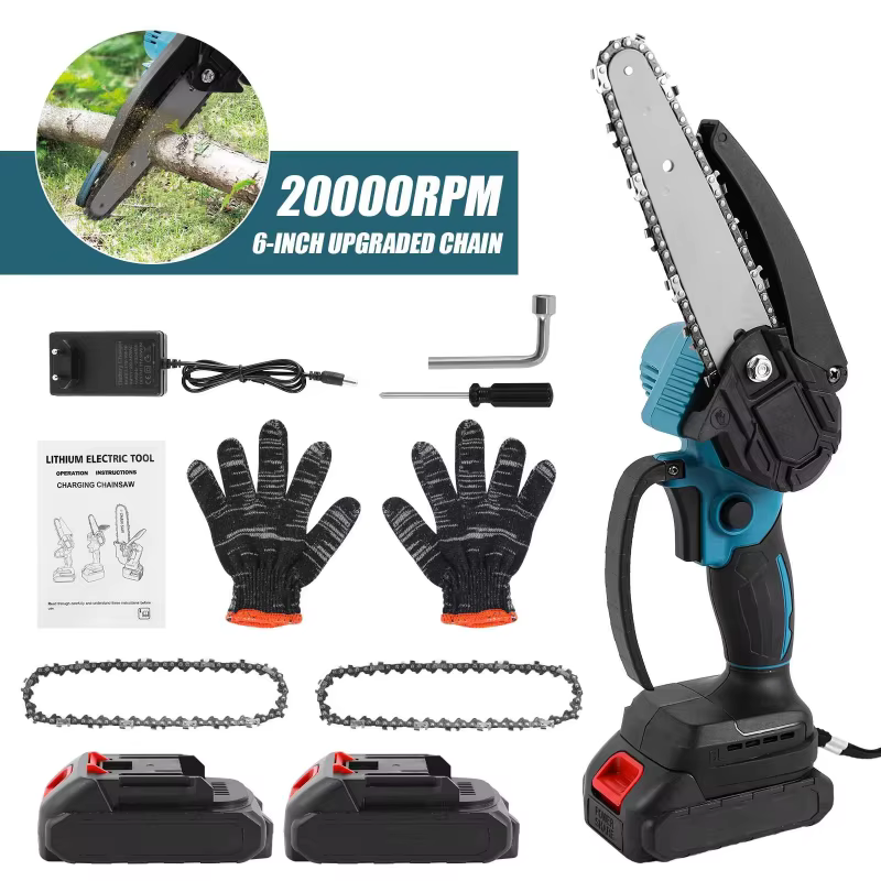 Mini tronçonneuse tronçonneuse sans fil 6 pouces, 18 V avec 0-130 ° Déflecteur de protection rotatif