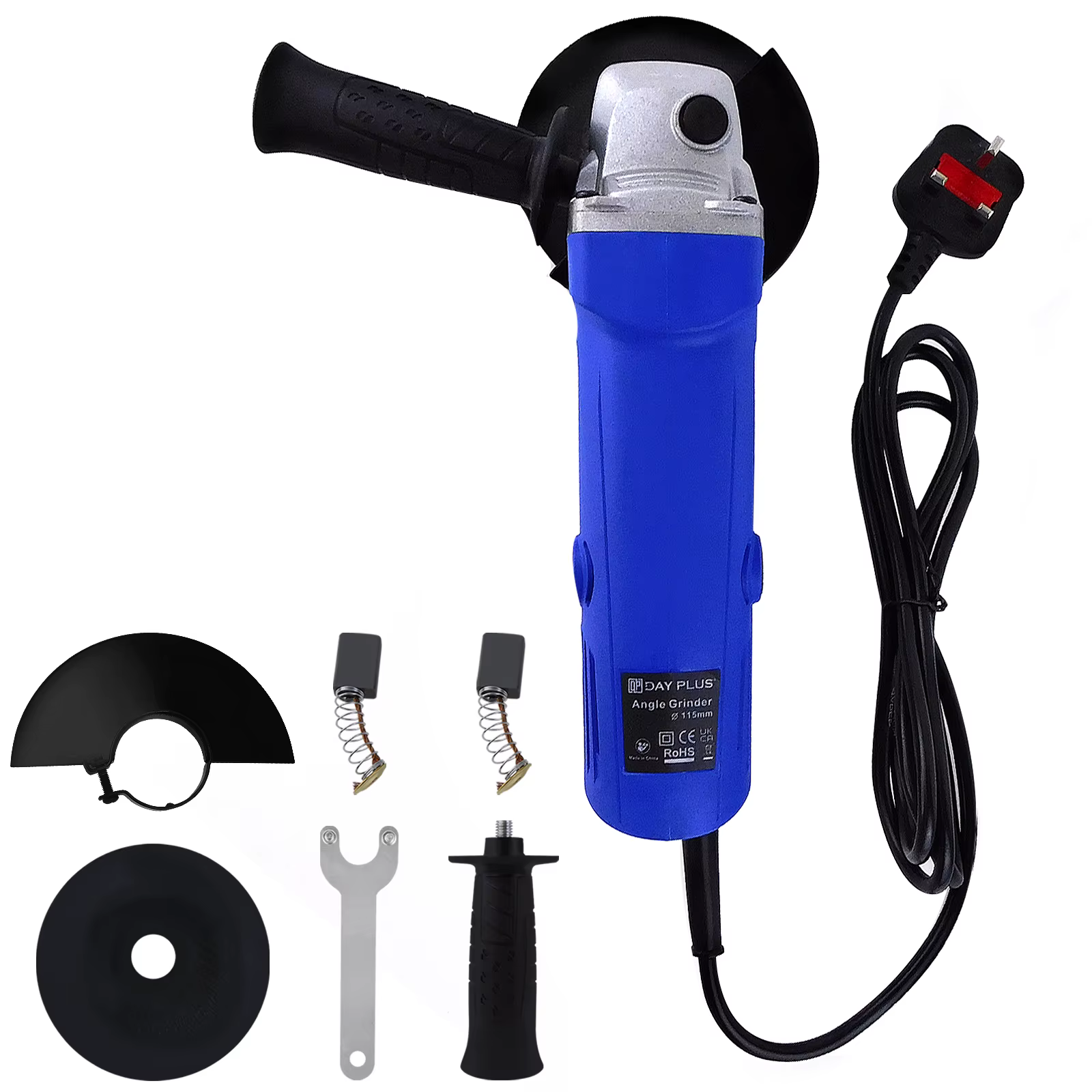 Meuleuse d'angle électrique 2000W, outil de meulage 115mm 4.5 pouces 12000 tr/min, disque de roue po