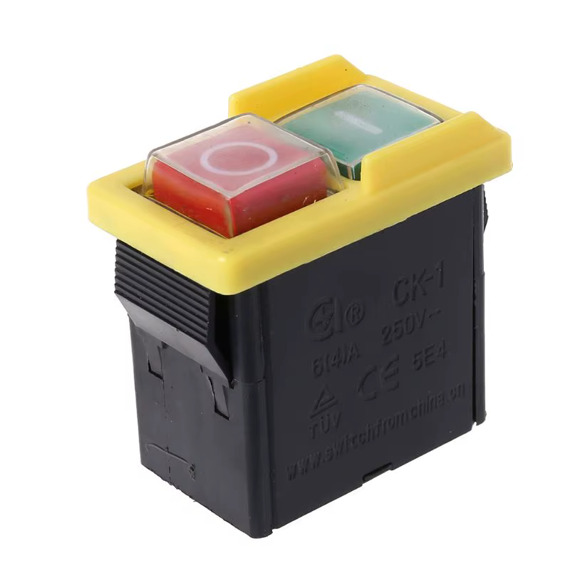 AC250V 6A bouton-poussoir étanche Machine scie coupe perceuse interrupteurs marche/arrêt boîte de co