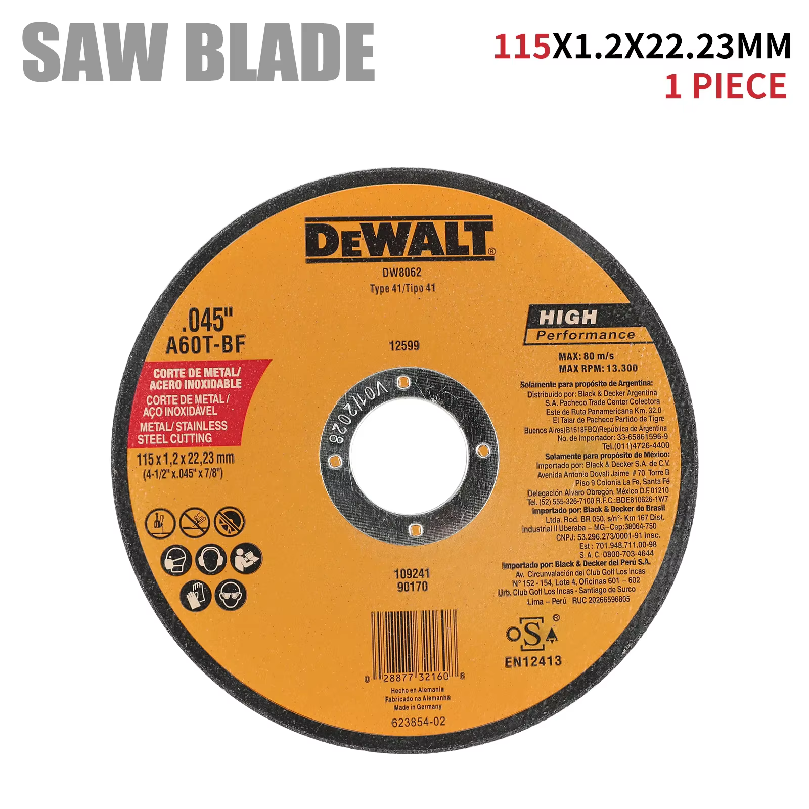 Lame de scie circulaire DEWALT DW 8062, 1,2 mm x 125 mm x 22,23 mm : lames de scie pour une coupe pr