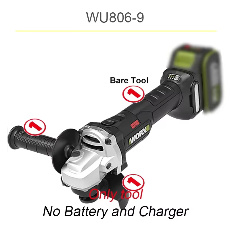 Worx meuleuse d'angle sans fil sans brosse WU806 outil nu 20V 100x16mm 9500 tr/min Protection d'embr