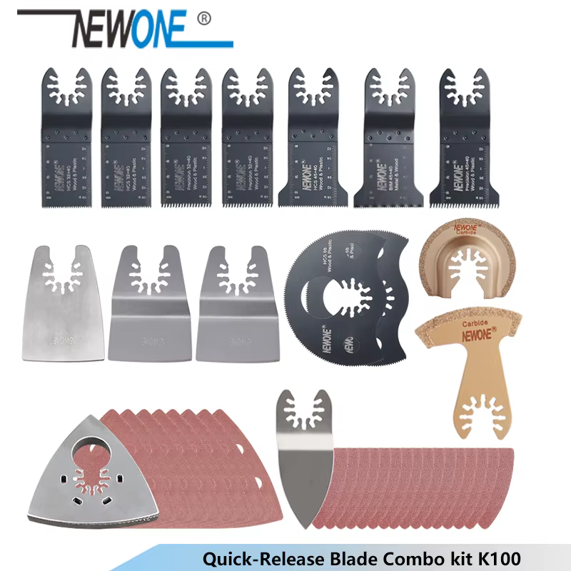 NEWONE K66/K100 plus de kits outil oscillant HCS/bi-métal à dégagement rapide outil multifonction la