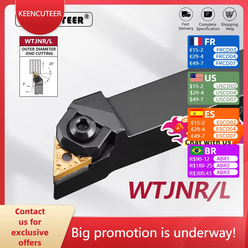 WTJNR1616 WTJNR2020 WTJNR2525 WTJNR3232 outil de tournage externe WTJNR WTJNL barre de tour support 