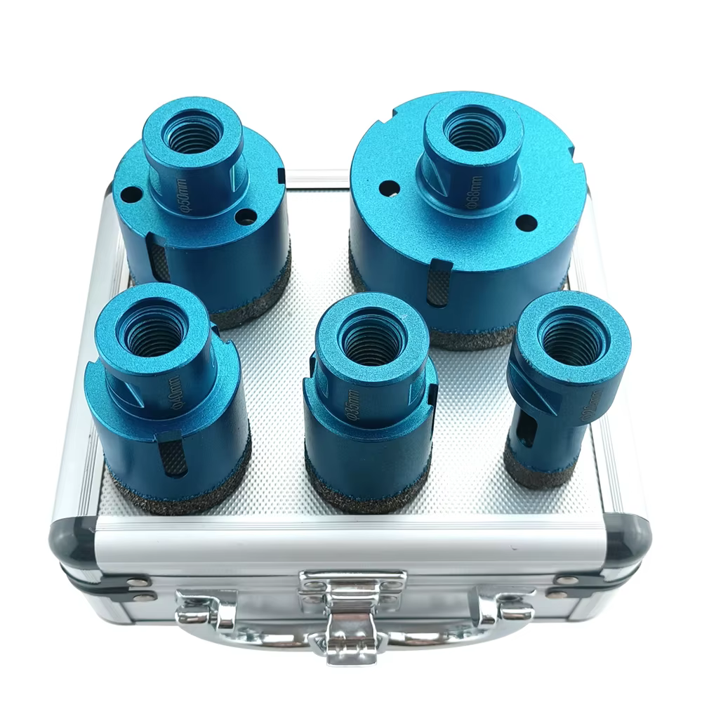 5 pièces perceuse à sec M14 fil brasage trou scie ensemble carreaux de porcelaine couronnes granit m
