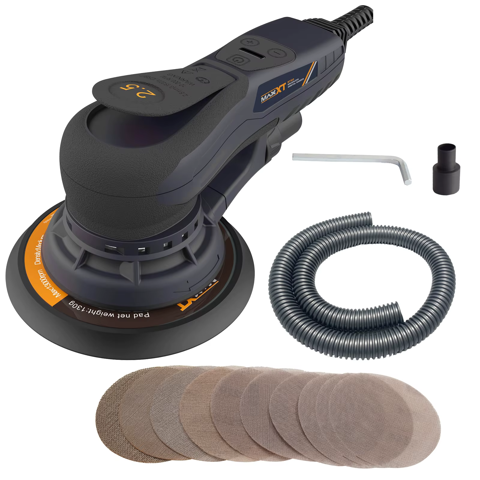 Ponceuse orbitale électrique MAXXT 6 pouces 2,5 mm sans balais aléatoire 150 mm à vitesse variable p
