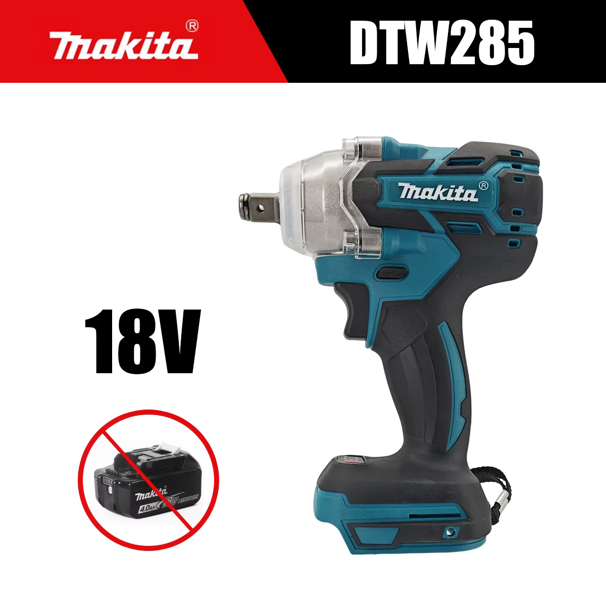 Makita DTW285 tournevis électrique sans balais 18V, 280N.m, perceuse-visseuse rechargeable à douille
