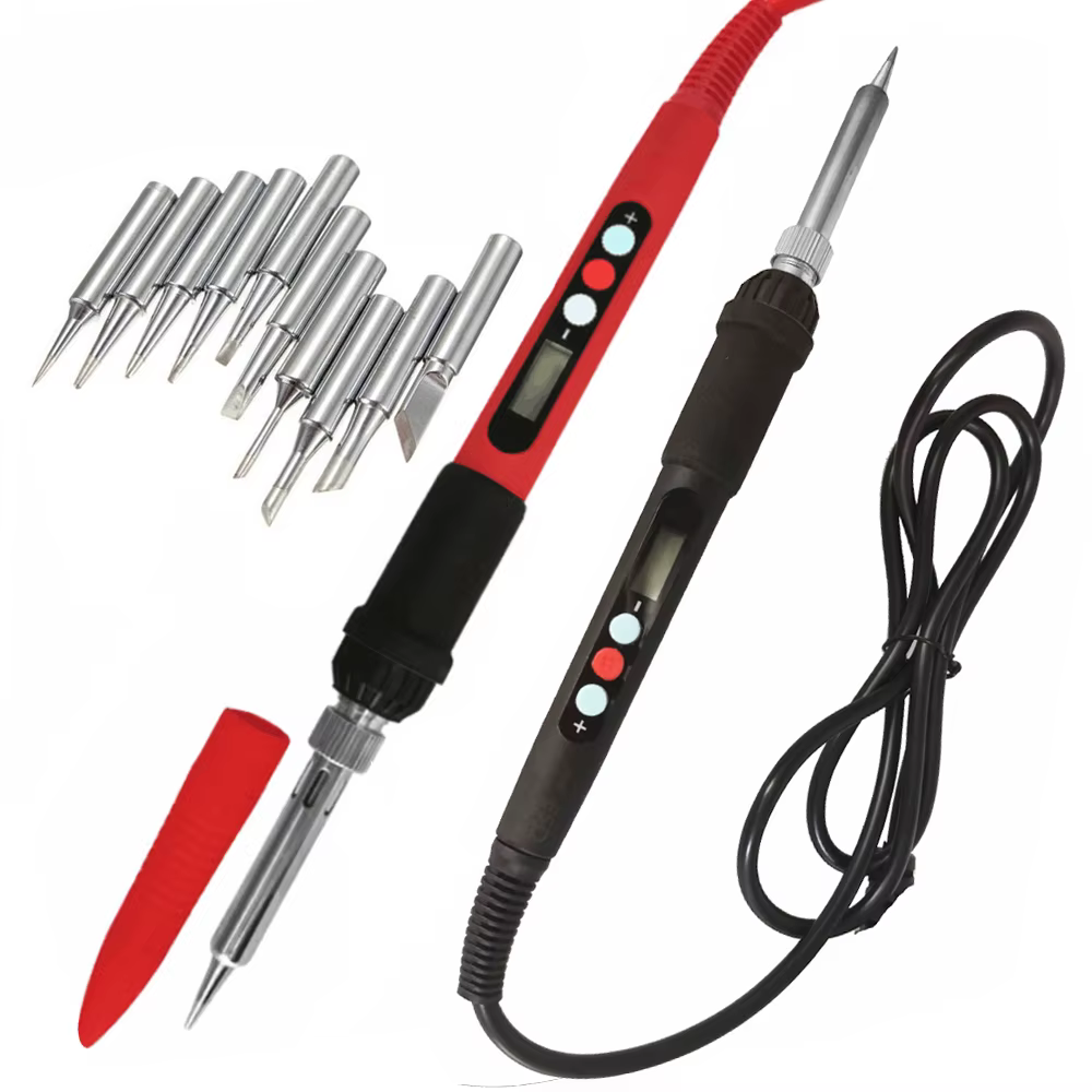 Kit de fer à souder numérique 60W 100V-240V, avec pointes de fer à souder, température réglable, out