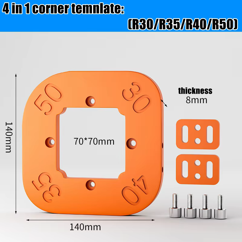 Modèles de rayon d'angle de routeur pour le travail du bois, gabarit R10 à R50, routage des coins in