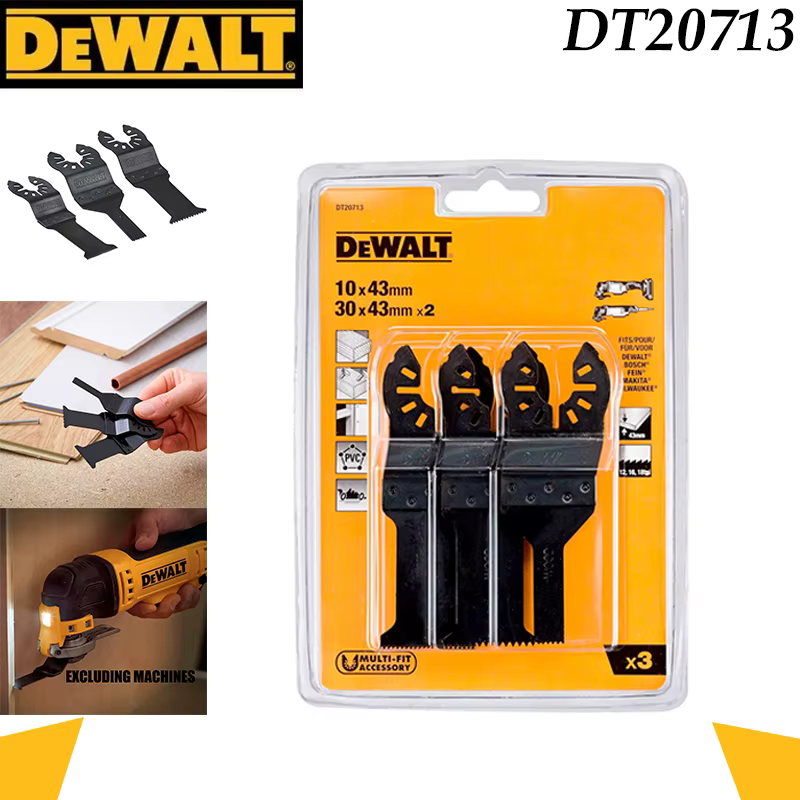 DEWALT DT20713 Ensemble de 3 lames multi-outils, lames de scie oscillantes bimétalliques pour la cou