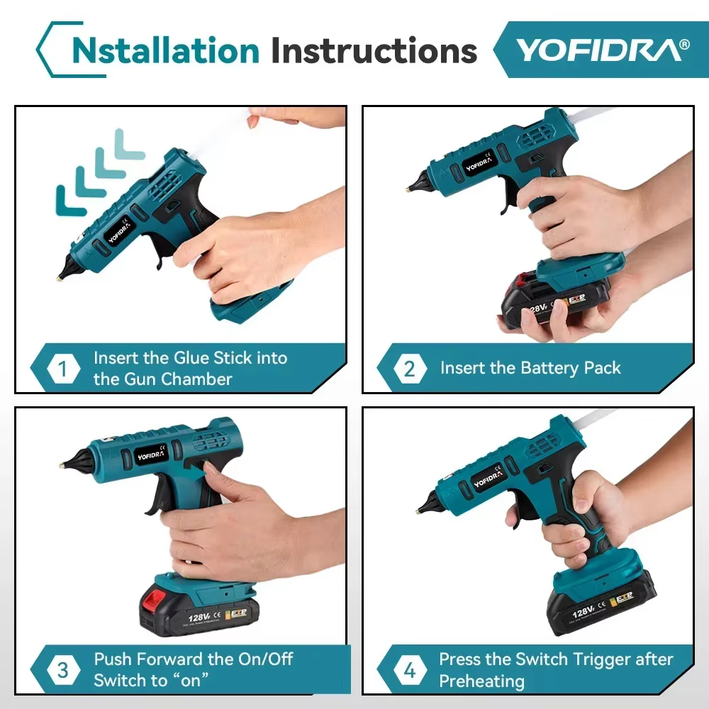 Yofidra 100W 260 ° Pistolet à colle chaude haute température pour bricolage outil de réparation de
