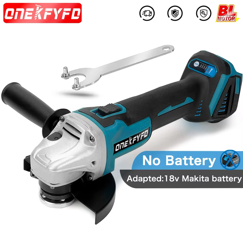 Pour Makita 18V 125mm meuleuse d'angle à percussion sans fil sans brosse bricolage outils électrique