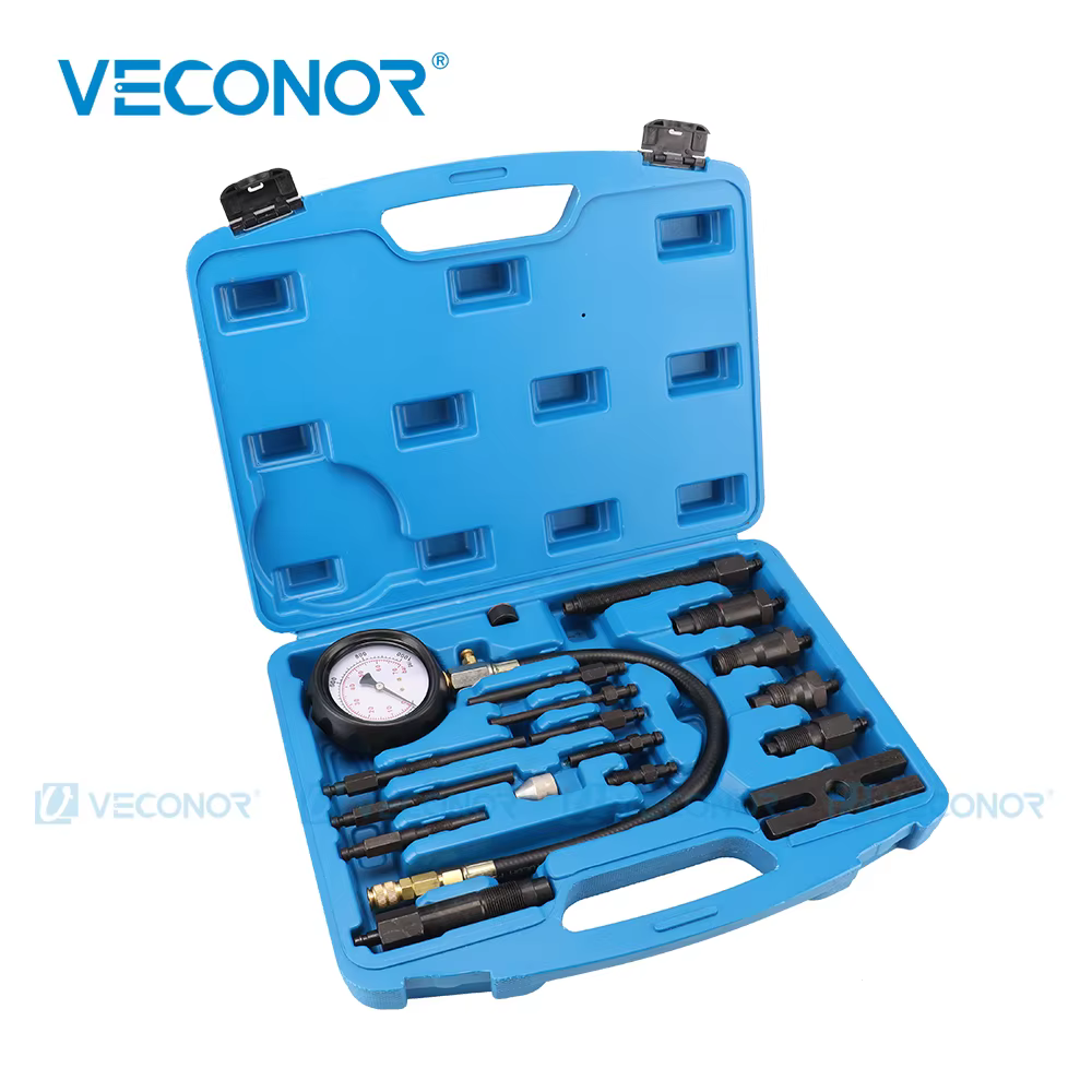 Testeur de compression de moteur diesel professionnel, kit d'outils, ensemble d'intervalles, compteu