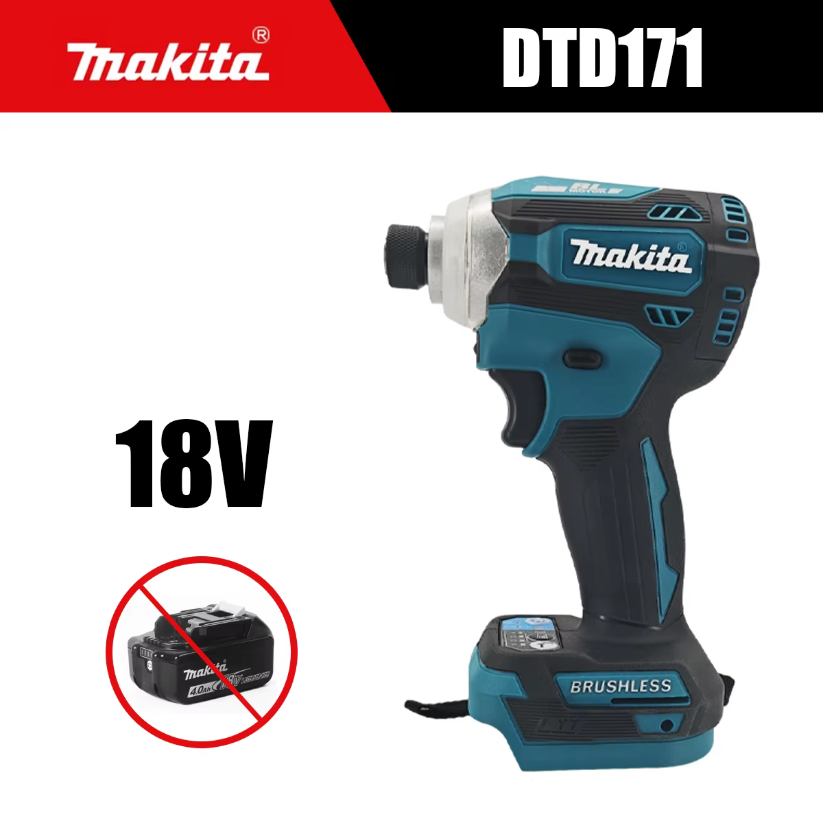Perceuse-visseuse électrique sans fil Makita DTD171, compacte, rechargeable, bleue, outil de bricola