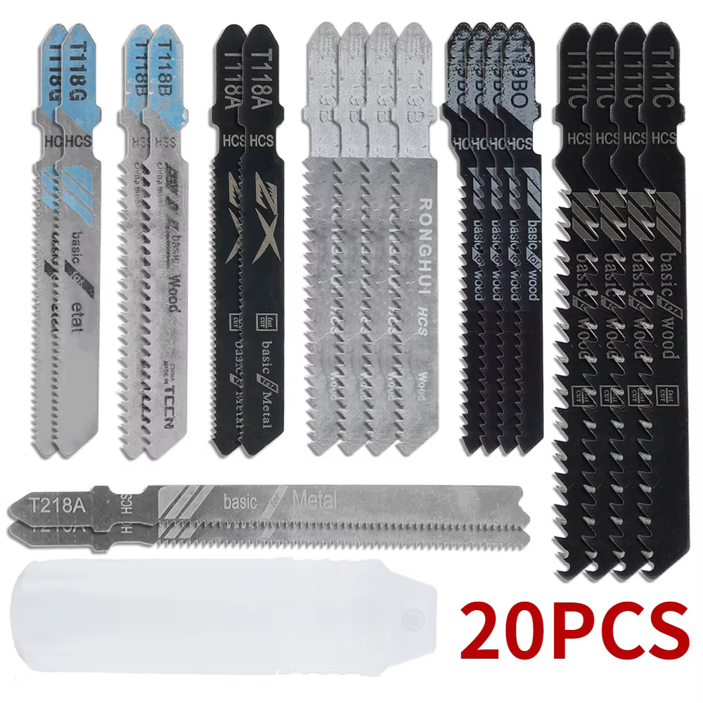 Jeu de 20 lames de scie sauteuse, arbre en T HCS, assortiment de lames de scie sauteuse pour le bois