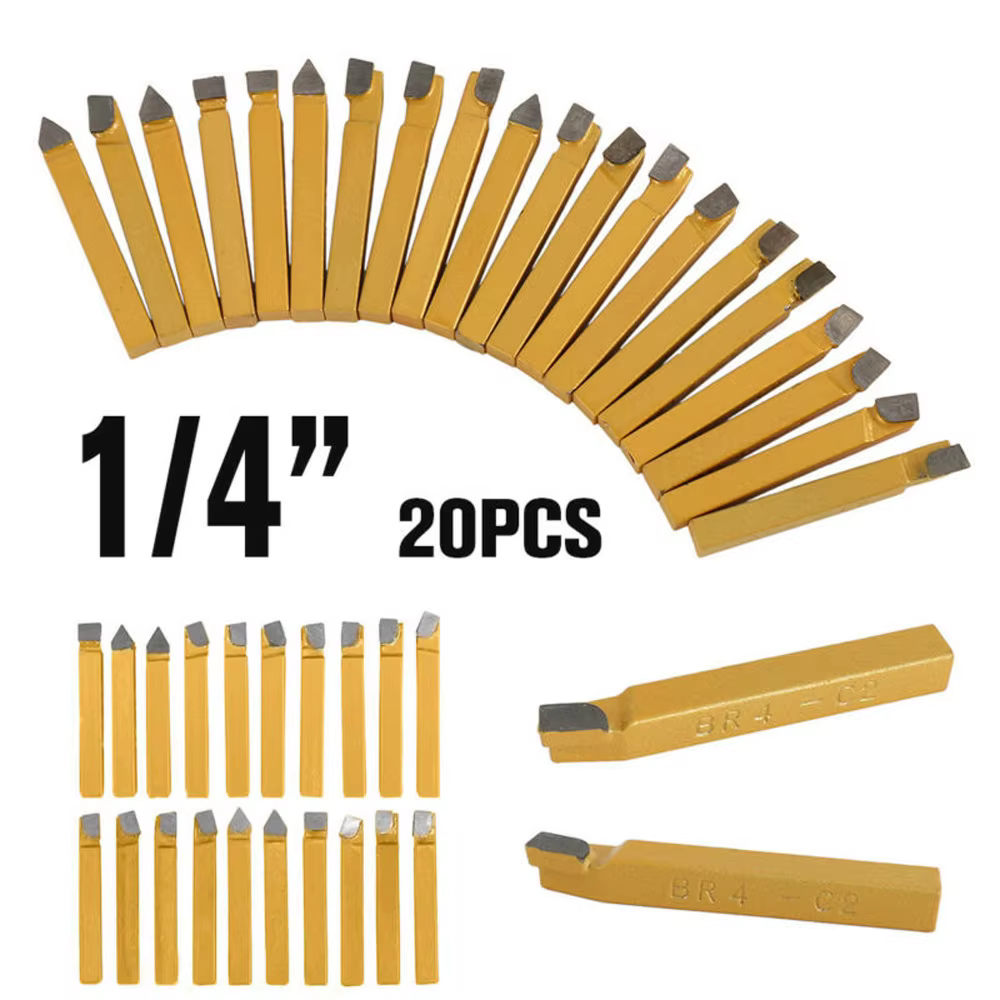 Ensemble d'outils de tour à métaux fiable, 14 comprenant 20 outils de coupe à pointe en carbure pour