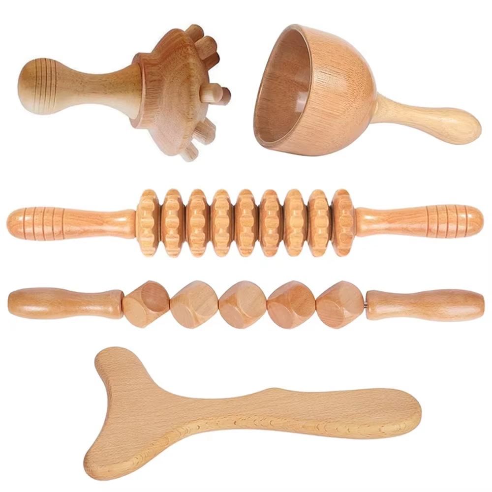 Ohio eur en bois pour corps saillant, ensemble d'outils de massage, outils de thérapie en bois pour 