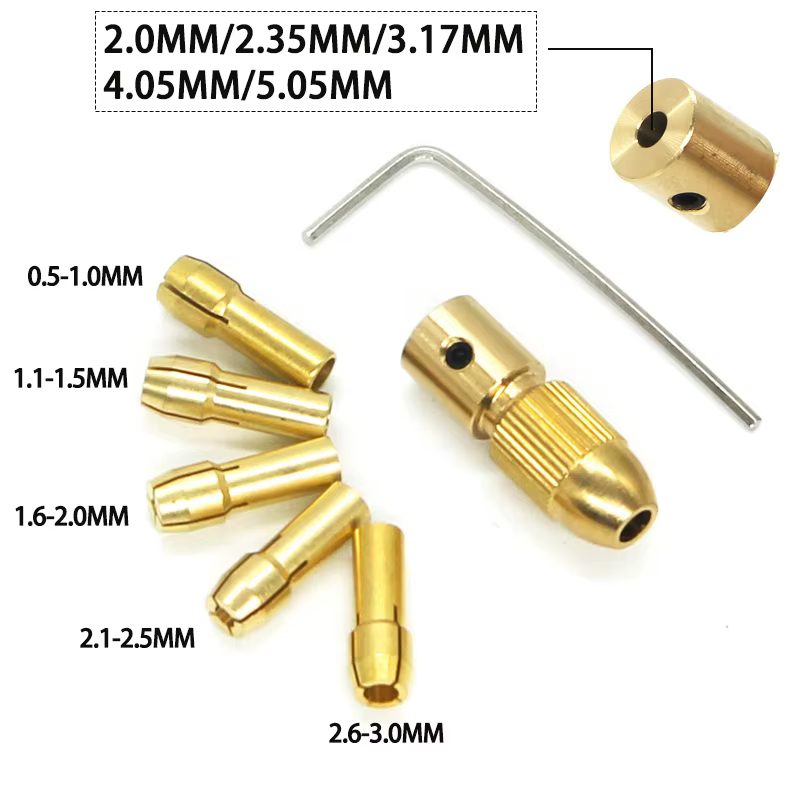 Mini perceuse à pince en laiton pour moteur électrique, adaptateur de mandrin, adaptateur de foret s