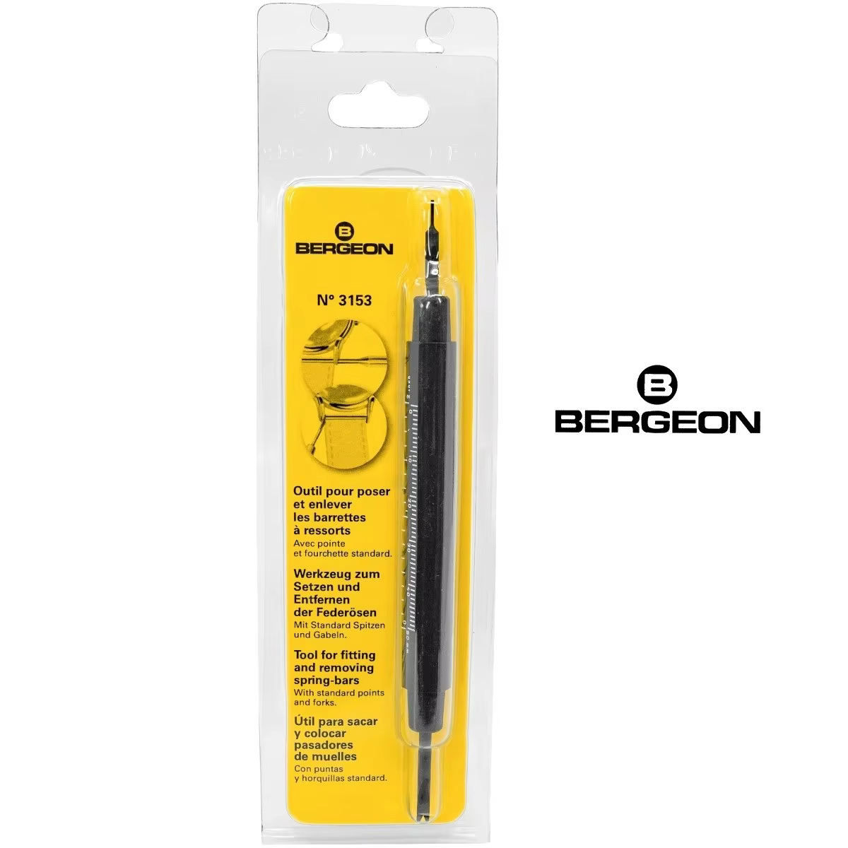 Bergeon 3153 Outil de précision pour l'installation et le retrait des barrettes à ressort des bracel