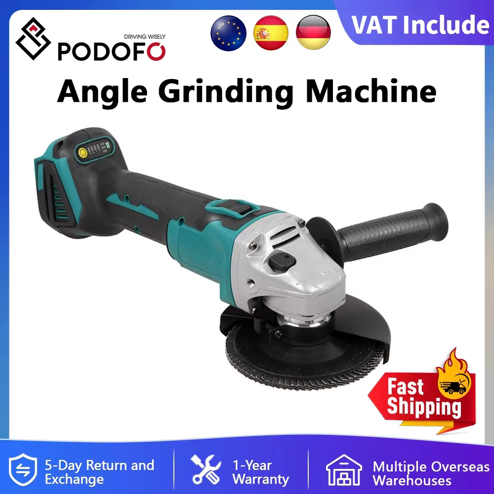 Podofo 125mm M14 meuleuse d'angle sans brosse Machine de découpe électrique portable maison polissag