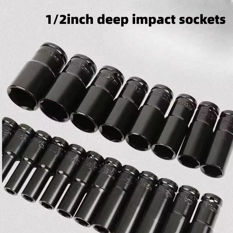 Jeu de douilles à chocs métriques universelles de 10 pièces, 1/2 pouce, douilles profondes pour outi