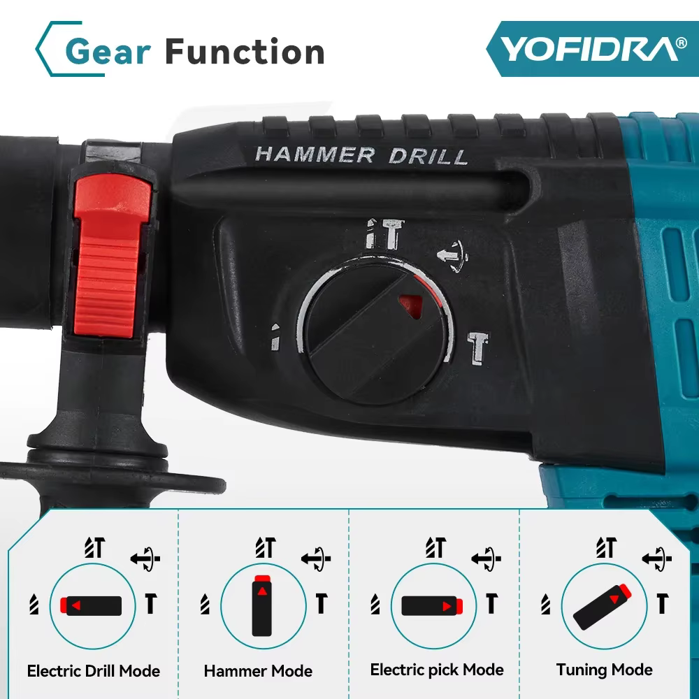 Perceuse à percussion électrique sans fil YOFIDRA 26 mm, multifonctionnelle, rechargeable, compatibl