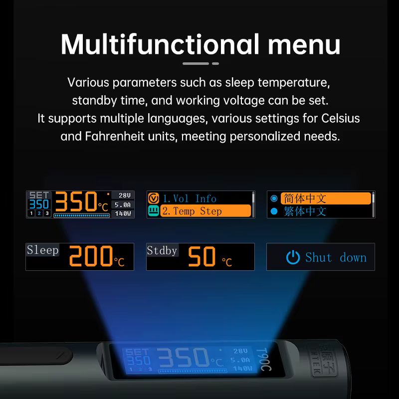 ALIENTEK T90 fer à souder intelligent PD 140W température réglable DC 28V 80-450 ℃ Kit de station