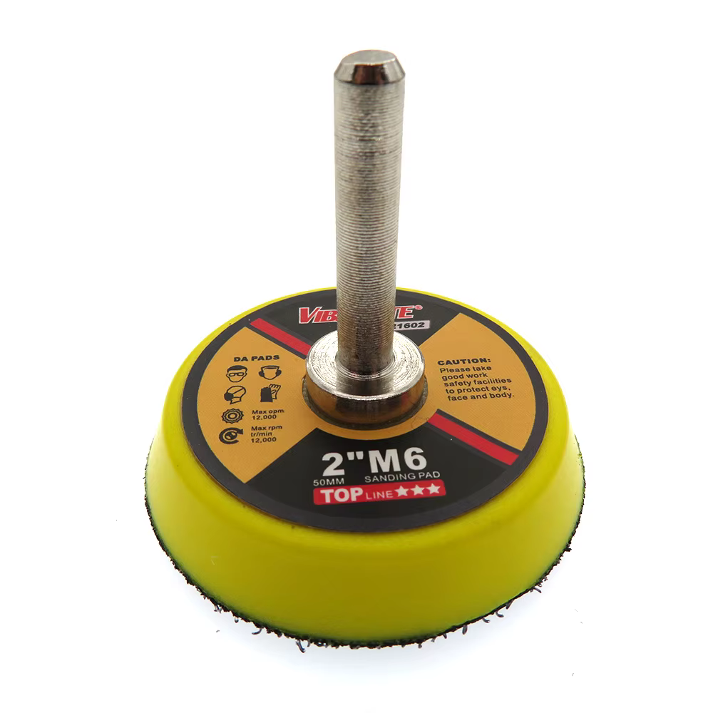 Tampon de ponçage de 2 pouces, tige de 6mm, plaque de support de ponceuse de 50mm pour disques à cro