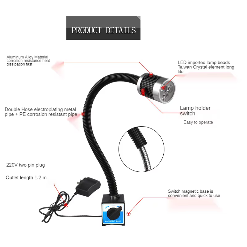 Puissante Base magnétique LED tour lampe de travail Machine lumière de travail Super lumineux tour l