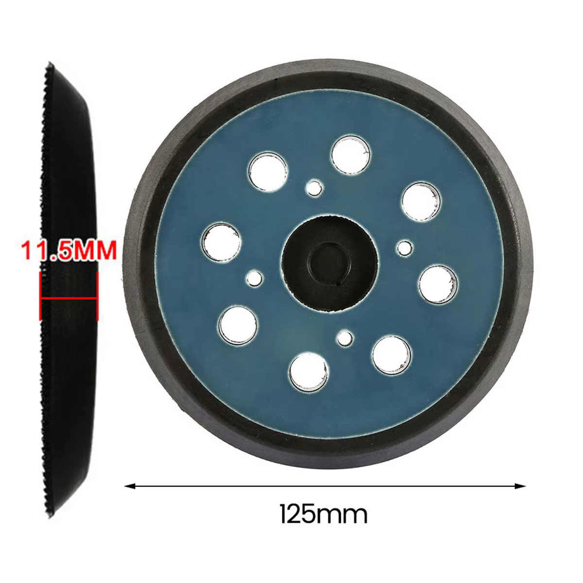 125mm 5 pouces tampon de ponceuse 8 trous 3/4 clous support disque de ponçage tampon crochet boucle