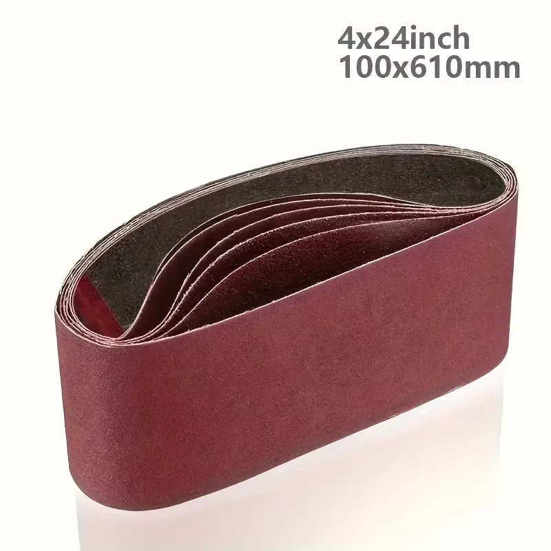 10 bandes de ponceuse : 610x100mm, 4x24 pouces, taille grain 80/120/150/240/400, adaptées au bois, a