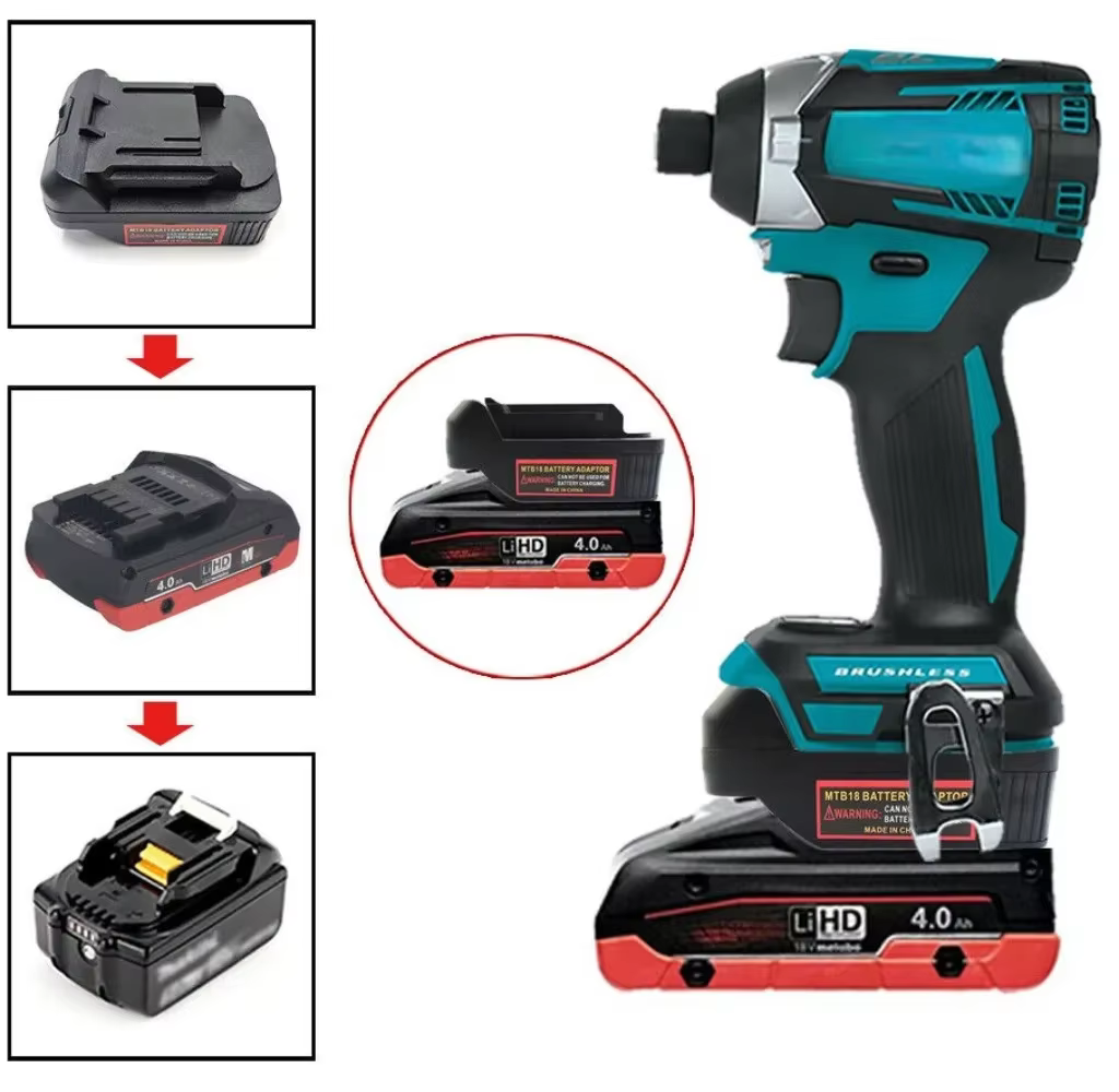 Adaptateur de batterie convertisseur pour batterie Li-ion Metabo 18V, converti en batterie au Lithiu