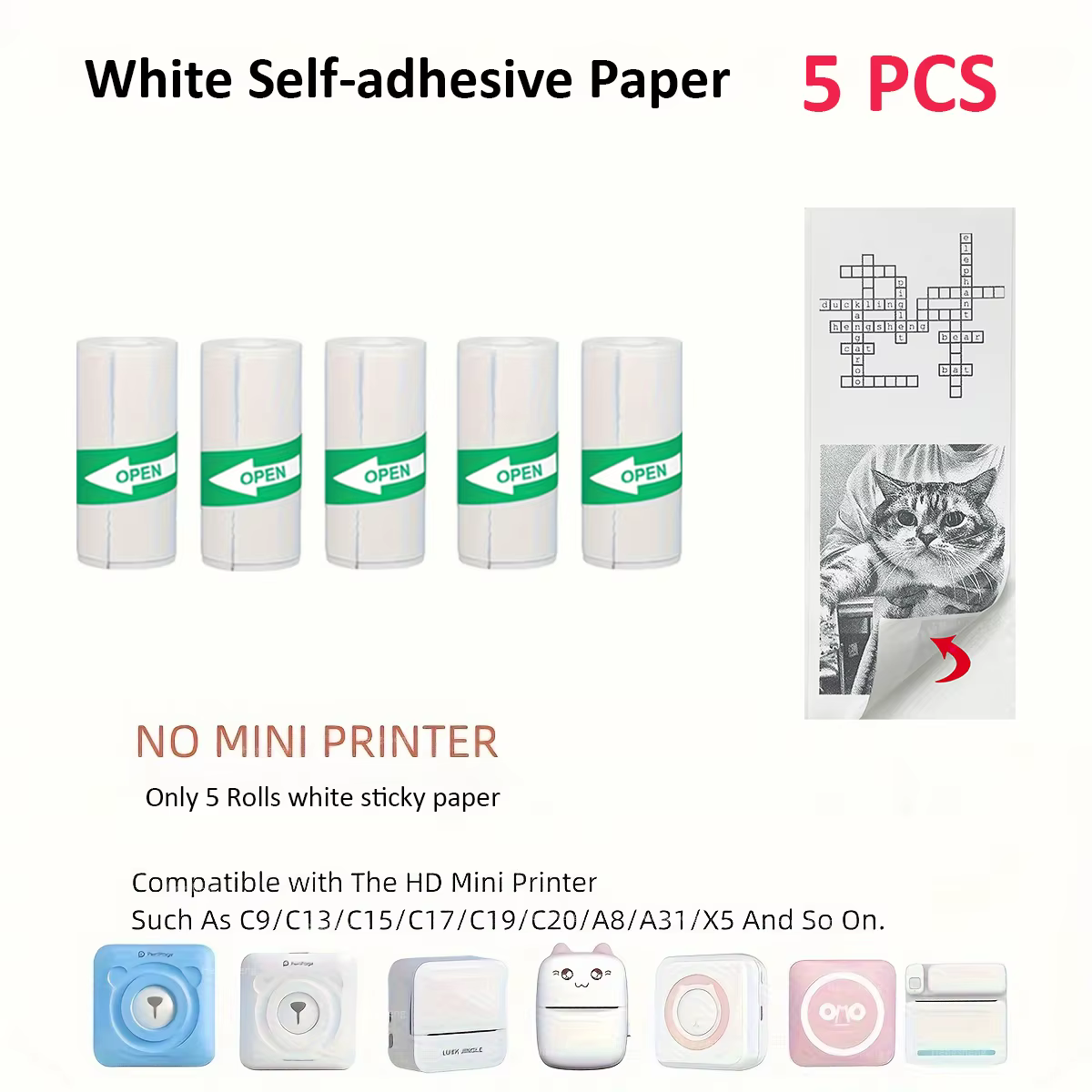 Mini-imprimante Portable, imprimante thermique pour étiqueteuse, pour autocollants de mémo Photo san