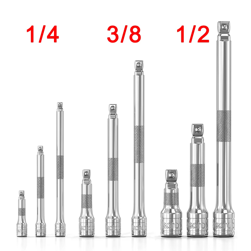 Clé à cliquet à douille 1/4 "3/8" 1/2 ", barre d'extension 50/75/100/125/150/250mm, barre longue, ma