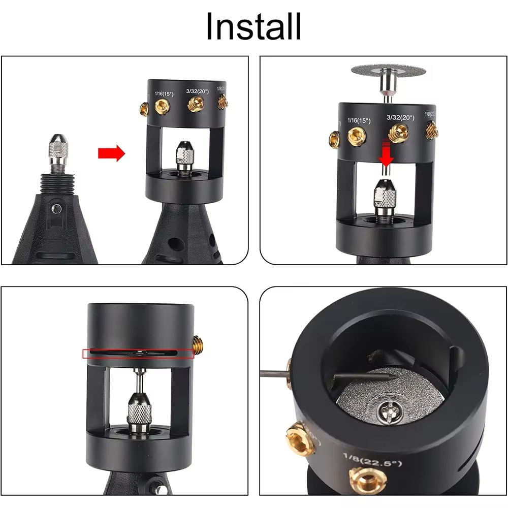Meuleuse d'affûtage d'électrode en tungstène, outil de soudage TIG avec fente de coupure, multi-angl