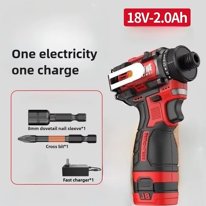 SUMAIWEI perceuse électrique sans brosse sans fil fracassable perceuse pilote 80N.m 18V tournevis Li
