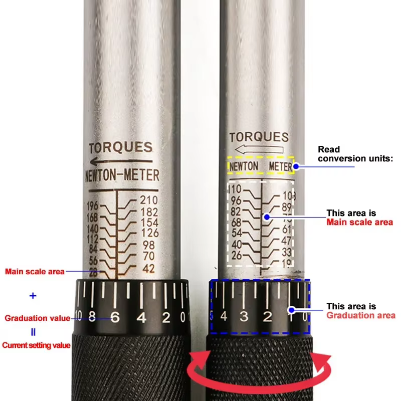Clé dynamométrique 10-210N.m 1/2 ", clé dynamométrique à cliquet réversible précise, outil professio