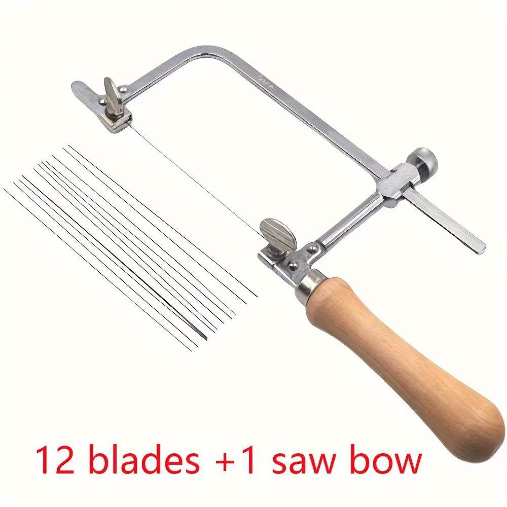Kit de cadre de scie à bijoux avec lames, 12 pièces, réglable, pour la découpe de précision des anne