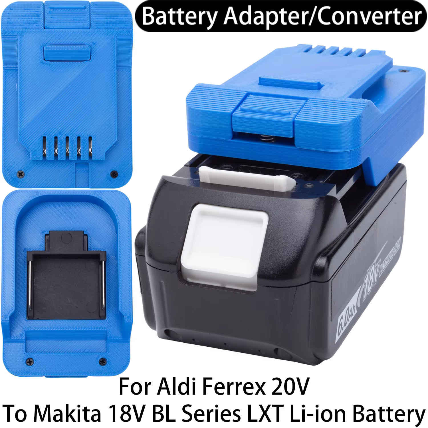 Adaptateur de batterie pour outil Aldi Ferrex 20V Li-ion vers Makita 18V LXT, convertisseur de batte