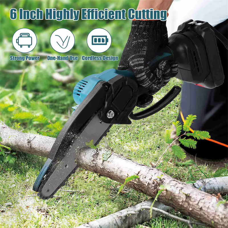 Mini tronçonneuse tronçonneuse sans fil 6 pouces, 18 V avec 0-130 ° Déflecteur de protection rotatif