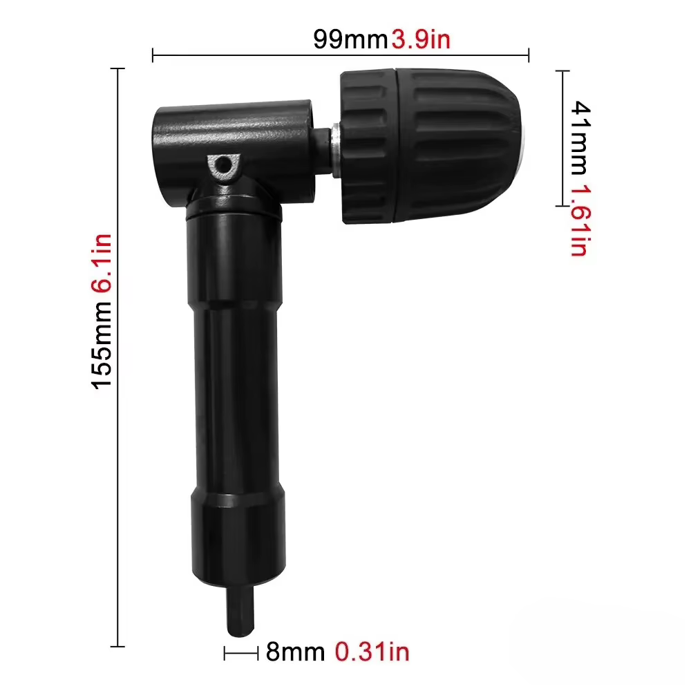 Adaptateur d'angle droit 90 degrés pour perceuse électrique, outil de rotation en alliage d'aluminiu
