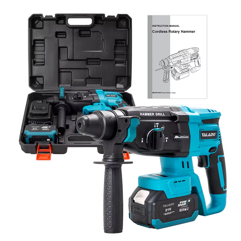 Marteau perforateur sans fil 21V, 800W, sans balais, batterie lithium, trois fonctions, pour perçage